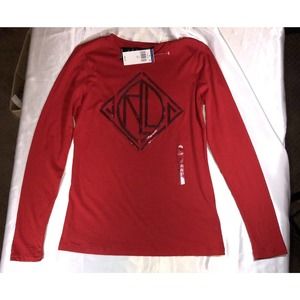 Lauren Ralph Lauren Womens Long Sleeve Red Sequin Shirt Size Small